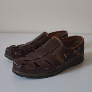 Sperry gold cup brown leather fisherman sandals sz 11.5